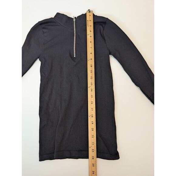 FREE PEOPLE Movement Womens SLAY Top Long Sleeve Quarter Zip Black Size M/L - Picture 10 of 11
